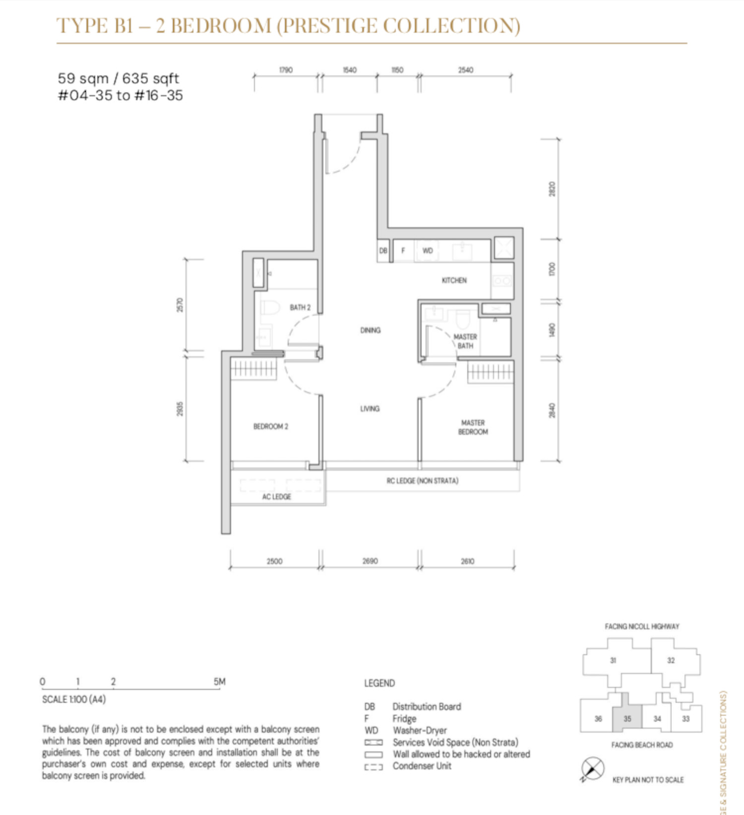 Aurea 2 Bedrooms Floor Plan